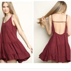 BRANDY MELVILLE maroon flowy dress NWOT